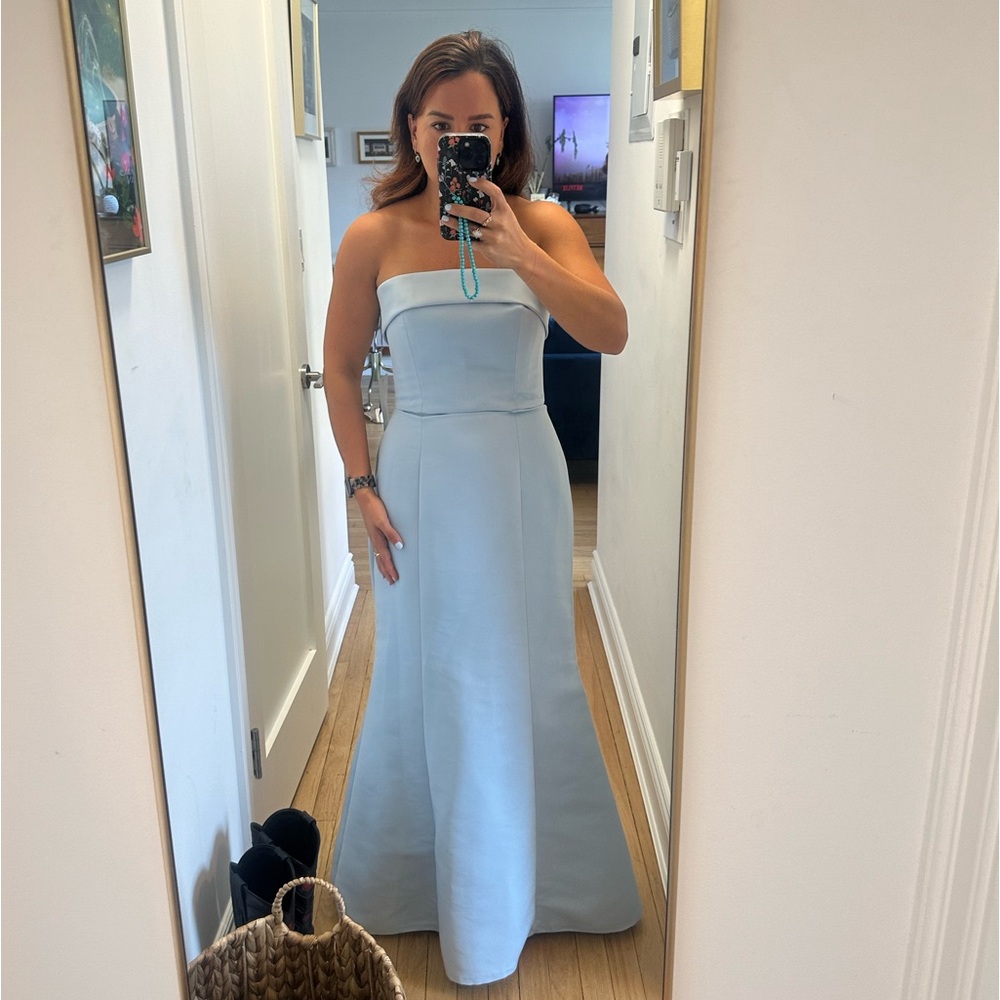 Amsale Jaylin Bridesmaid Dress 6 Ice